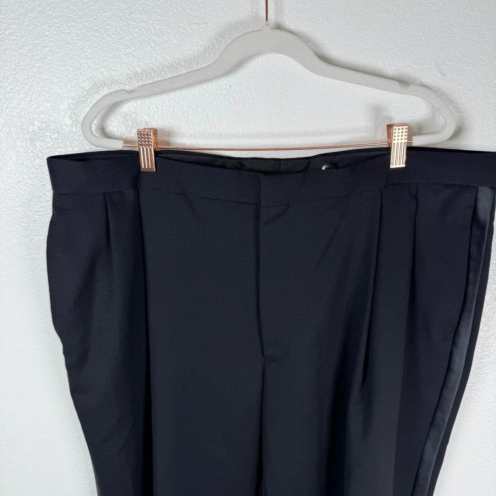 Vintage Versini 2pc Tuxedo Suit Wool 46R 40x28.5 Pleated Pants Formal Wedding
